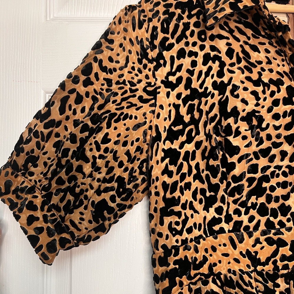 Ivy City Co Womens XXL Anna Embossed Leopard Print Short Sleeve Midi Dress - Picture 3 of 9